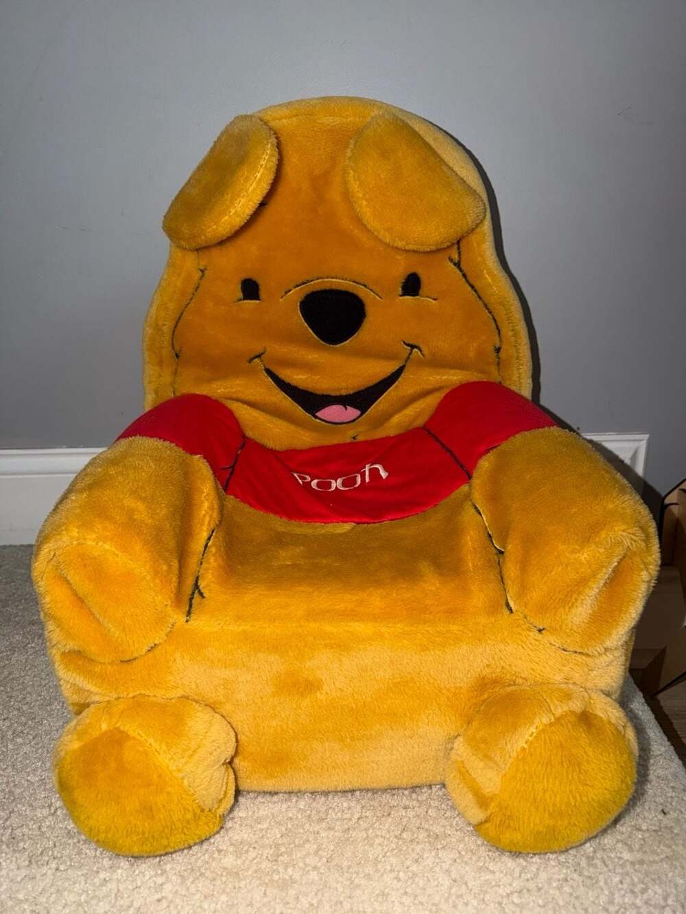 Vintage Disney Winnie the Pooh Plush Toddler Foam Character Chair